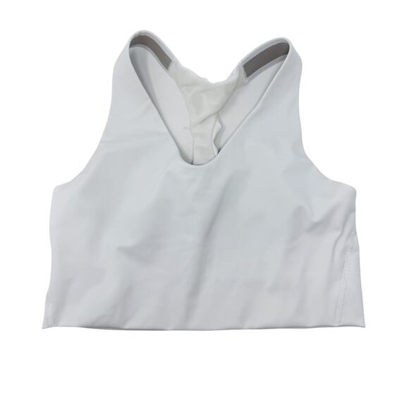 Spanx Small S White Longline Medium Impact Sports Bra Racerback Scoop Neck - Picture 1 of 9